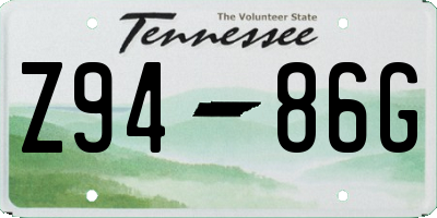 TN license plate Z9486G