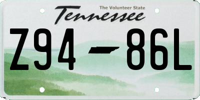 TN license plate Z9486L