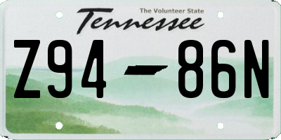 TN license plate Z9486N