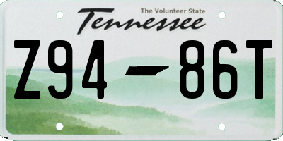 TN license plate Z9486T