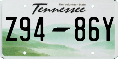 TN license plate Z9486Y