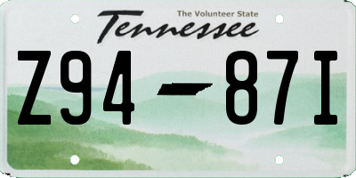 TN license plate Z9487I