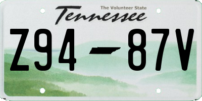 TN license plate Z9487V