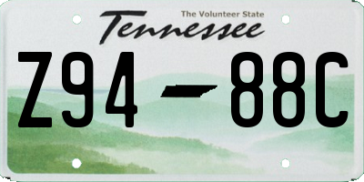TN license plate Z9488C