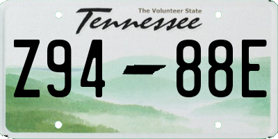 TN license plate Z9488E