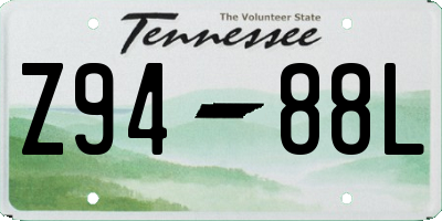 TN license plate Z9488L
