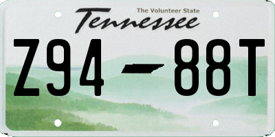 TN license plate Z9488T