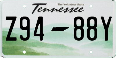 TN license plate Z9488Y