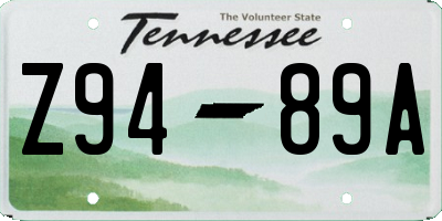 TN license plate Z9489A