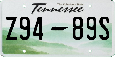 TN license plate Z9489S