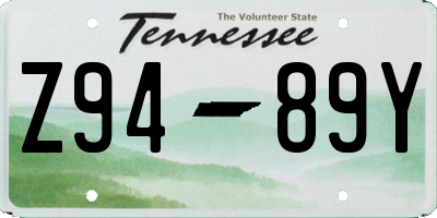 TN license plate Z9489Y