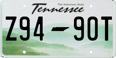 TN license plate Z9490T
