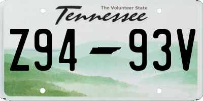 TN license plate Z9493V