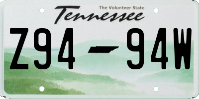 TN license plate Z9494W