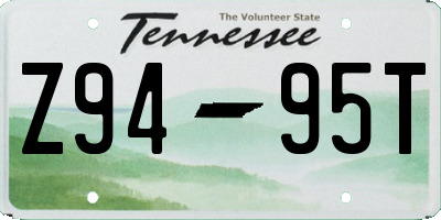 TN license plate Z9495T