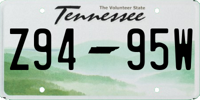 TN license plate Z9495W