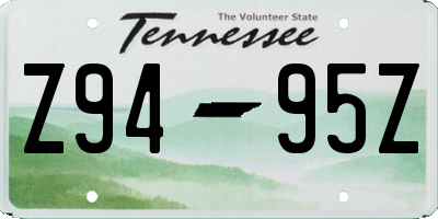 TN license plate Z9495Z