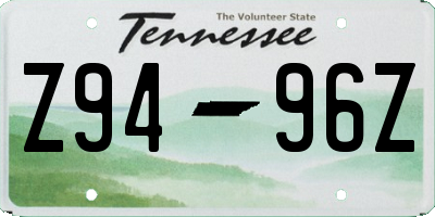 TN license plate Z9496Z