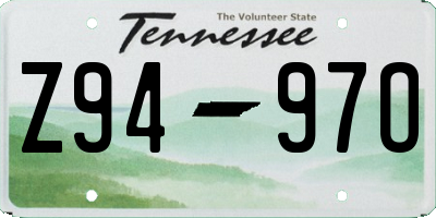 TN license plate Z9497O