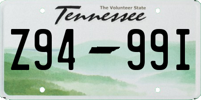 TN license plate Z9499I