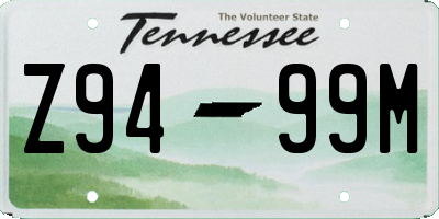 TN license plate Z9499M