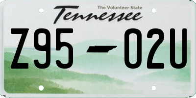 TN license plate Z9502U