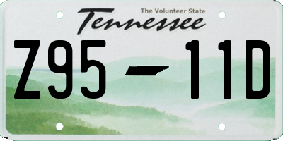 TN license plate Z9511D