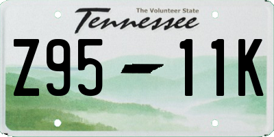 TN license plate Z9511K