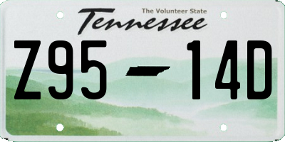 TN license plate Z9514D