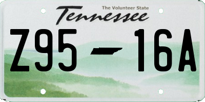 TN license plate Z9516A
