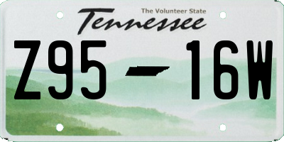 TN license plate Z9516W