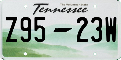 TN license plate Z9523W
