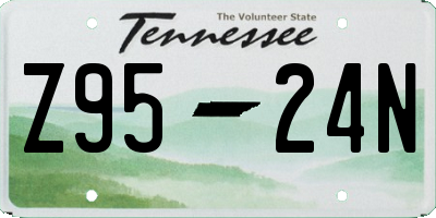 TN license plate Z9524N