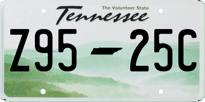 TN license plate Z9525C