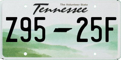 TN license plate Z9525F