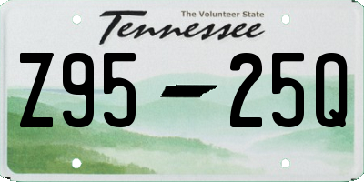 TN license plate Z9525Q