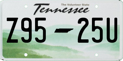 TN license plate Z9525U