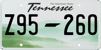 TN license plate Z9526O