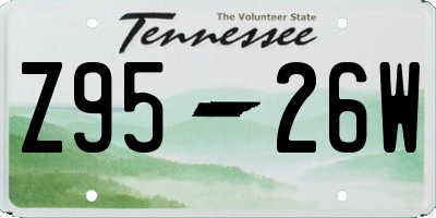 TN license plate Z9526W