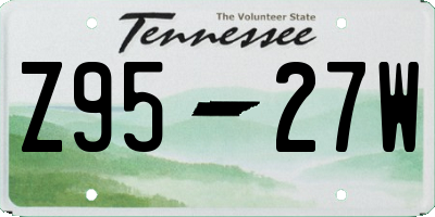 TN license plate Z9527W