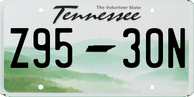 TN license plate Z9530N