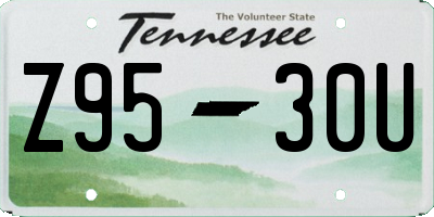 TN license plate Z9530U