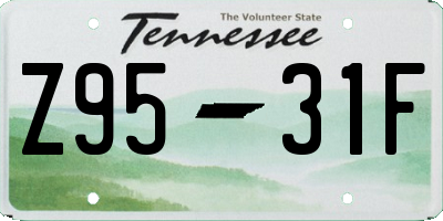 TN license plate Z9531F