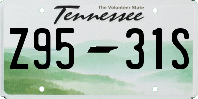 TN license plate Z9531S