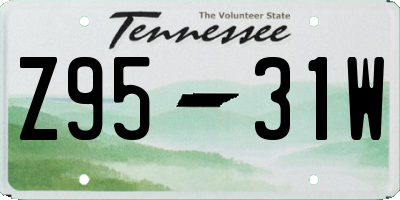 TN license plate Z9531W