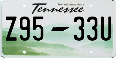 TN license plate Z9533U