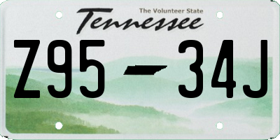 TN license plate Z9534J