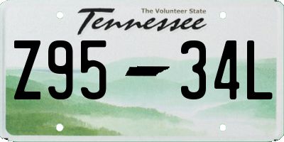 TN license plate Z9534L