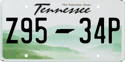TN license plate Z9534P