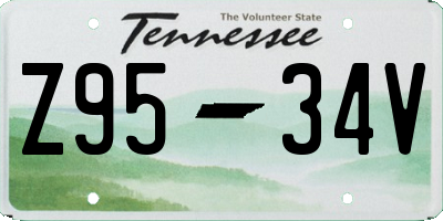 TN license plate Z9534V